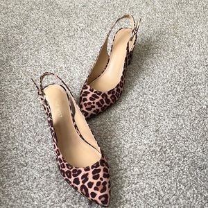 3” heel Sling back Leopard Print Heels Nine West 9.5
